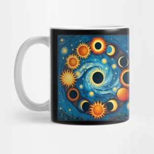 Phases Of Solar Eclipse - Van Gogh Style Mug